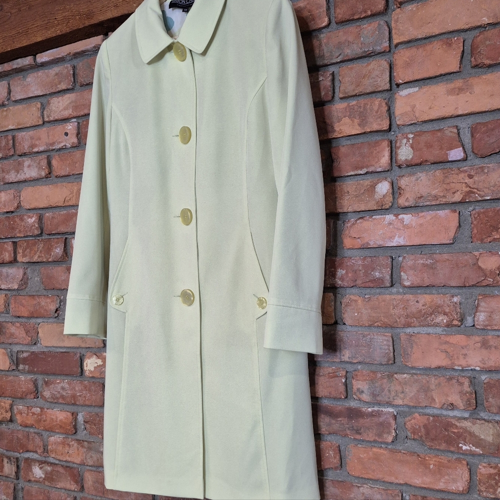 Simon Chang Pistachio Green Tailored Coat 7/8 Spring Topper Jacket - Picture 6 of 10